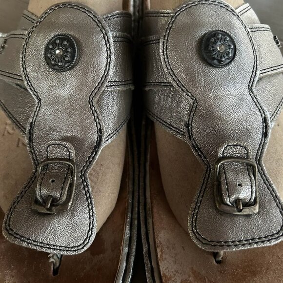 Finn Comfort Wichita Sandal Thong Flip Flop Pewter Silver Leather Size 42 Metall - Picture 9 of 15